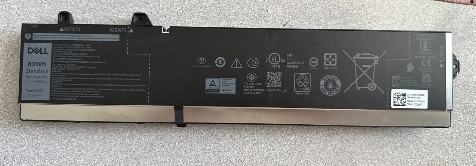 OEM Original RCVVT Battery 83Wh for Dell Precision 7670 7680 7770 7780 0RCVVT