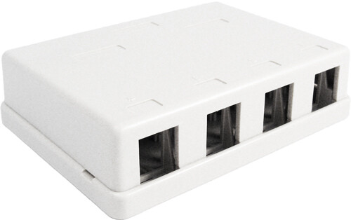 039-362WH VERTICAL CABLE BRAND Surface Mount 4-Port DATA VOICE KEYSTONE HOUSING