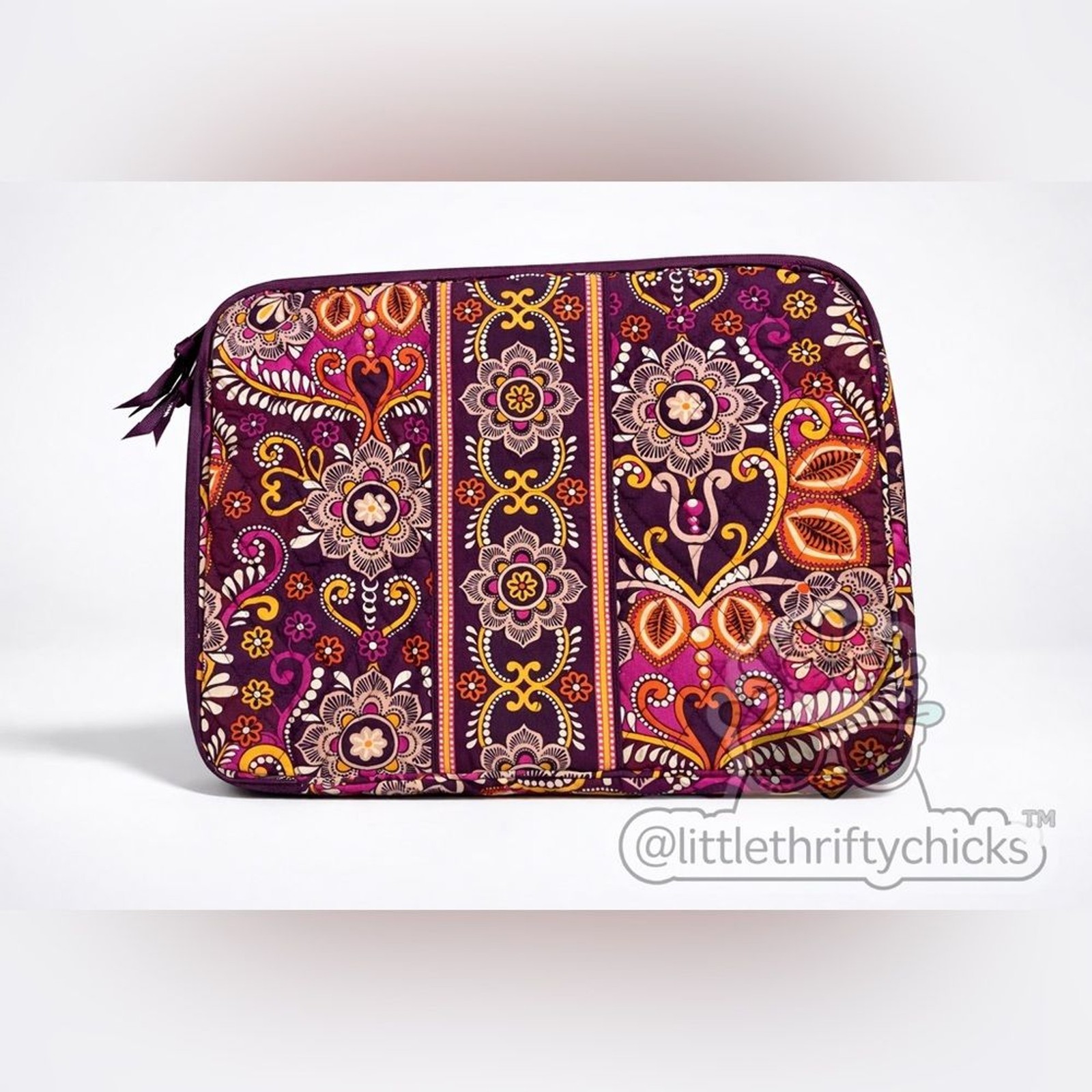 Vera Bradley Quilted Laptop Sleeve Purple Floral 14x11