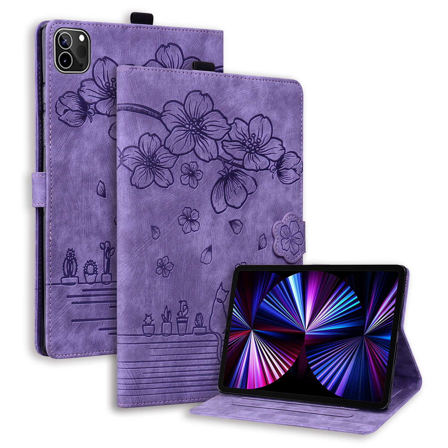 For iPad Pro/Air 2024 11" 13" Magnetic Leather Pattern Wallet Case Stand Cover
