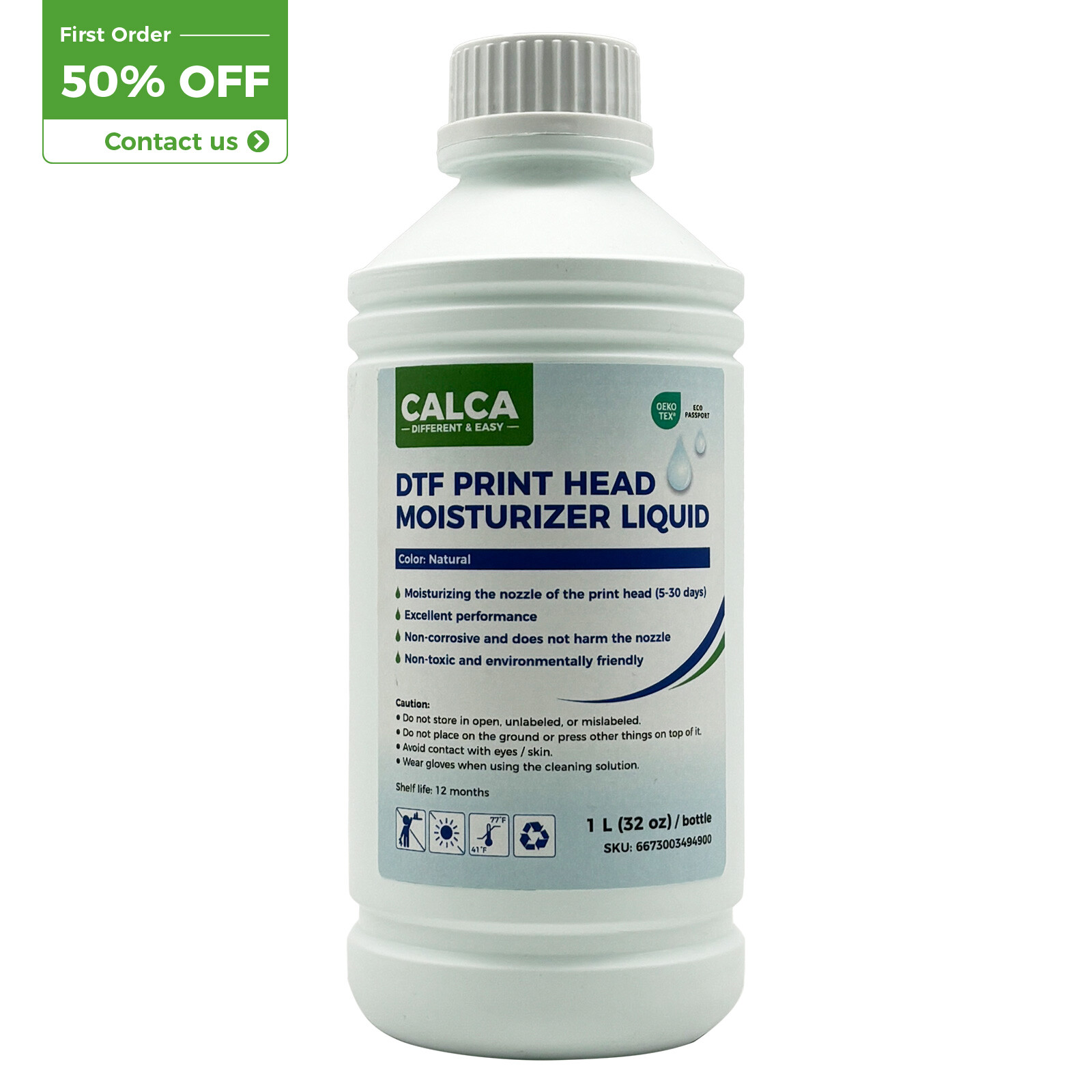 CALCA DTF Printhead Moisturizing Liquid. 32 oz, Bottle Protection Repair Liquid