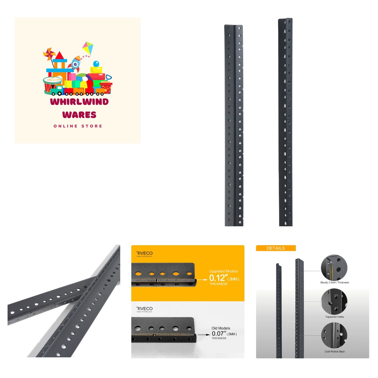 16U Rack Rails – Durable Steel for Versatile Horizontal & Vertical Mounting