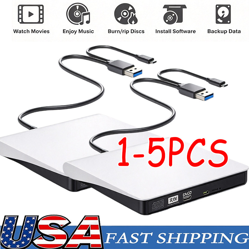 Slim External CD DVD Drive USB 3.0 Disc Player Burner Writer Laptop F PC Mac LOT
