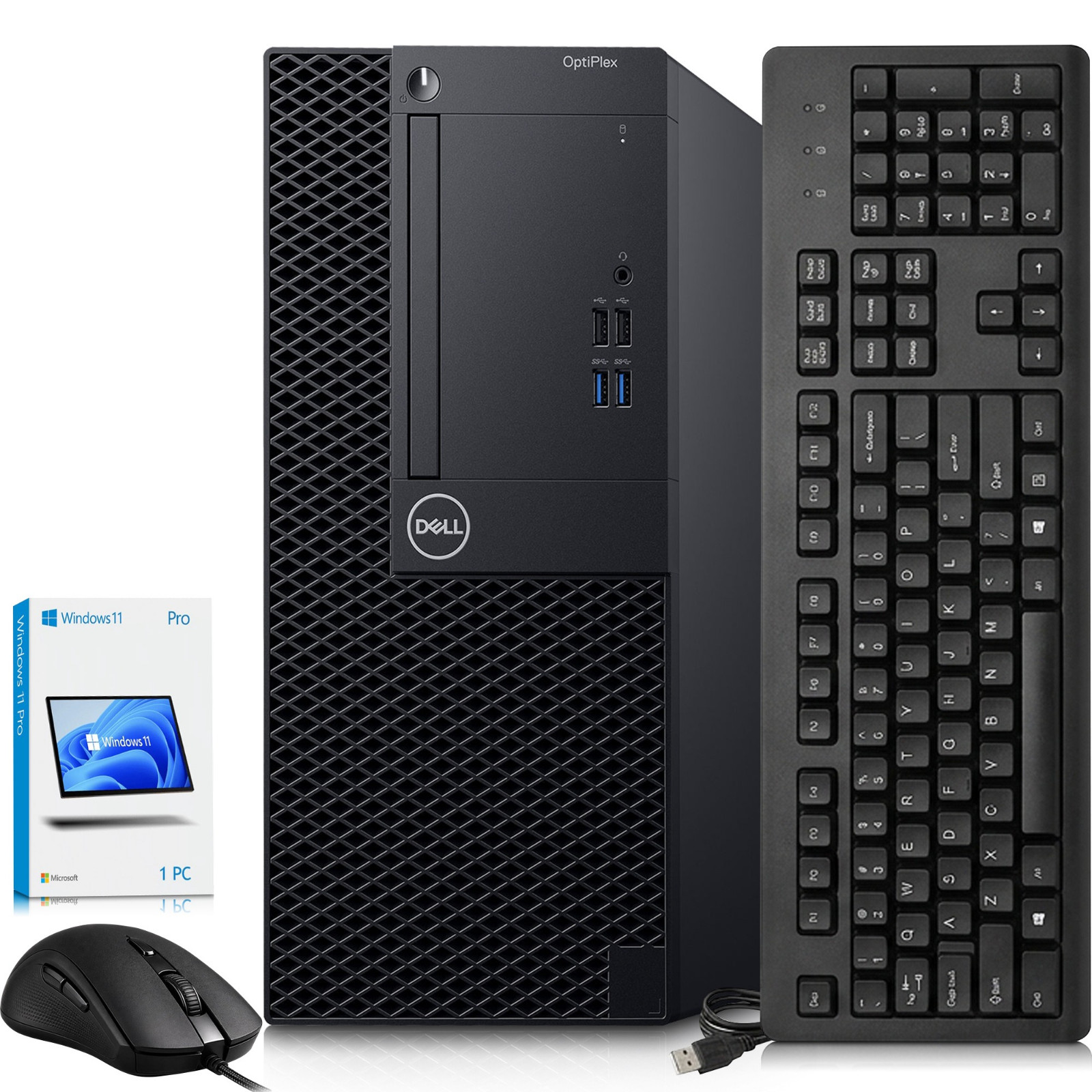 Dell Desktop Tower PC intel 8th Gen, 32GB RAM 1TB SSD KB&M Wi-Fi Windows 11 Pro