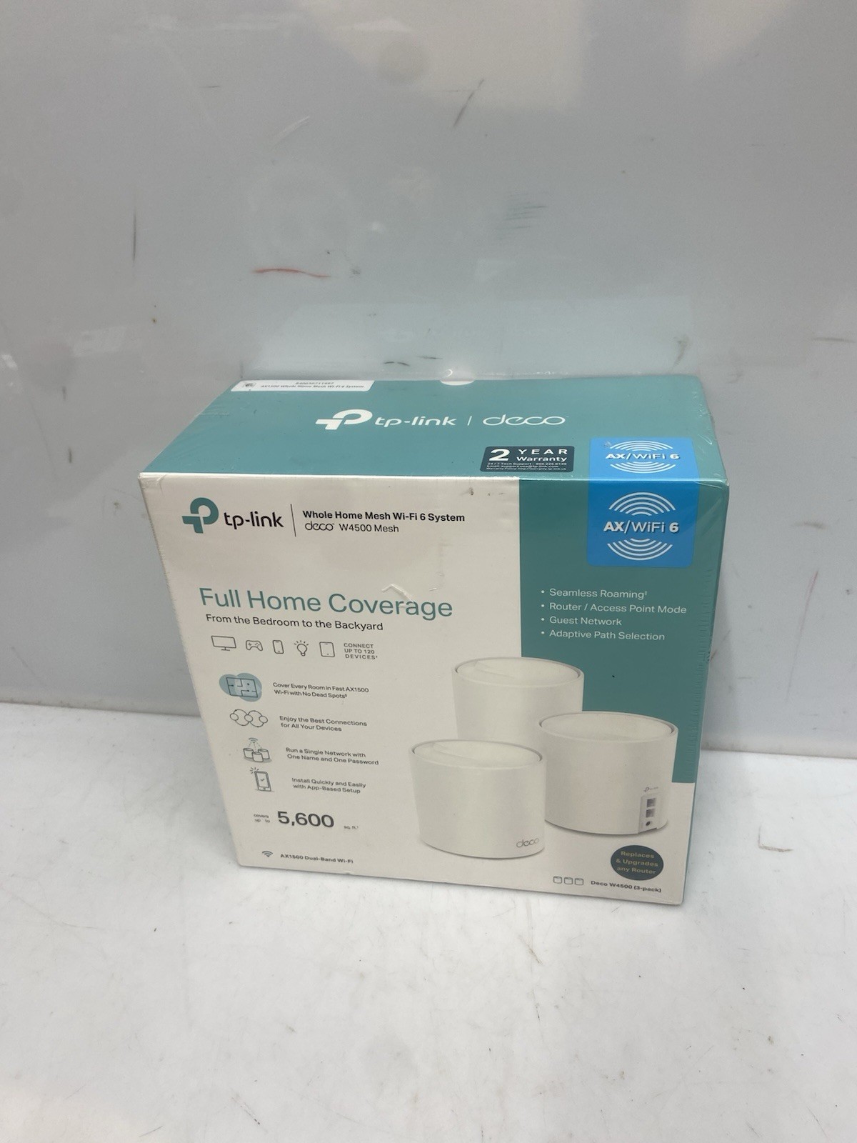 Tp-Link Deco W4500 Dual Band Whole Home Mesh Wifi 6 System 3 Pack AX1500 White
