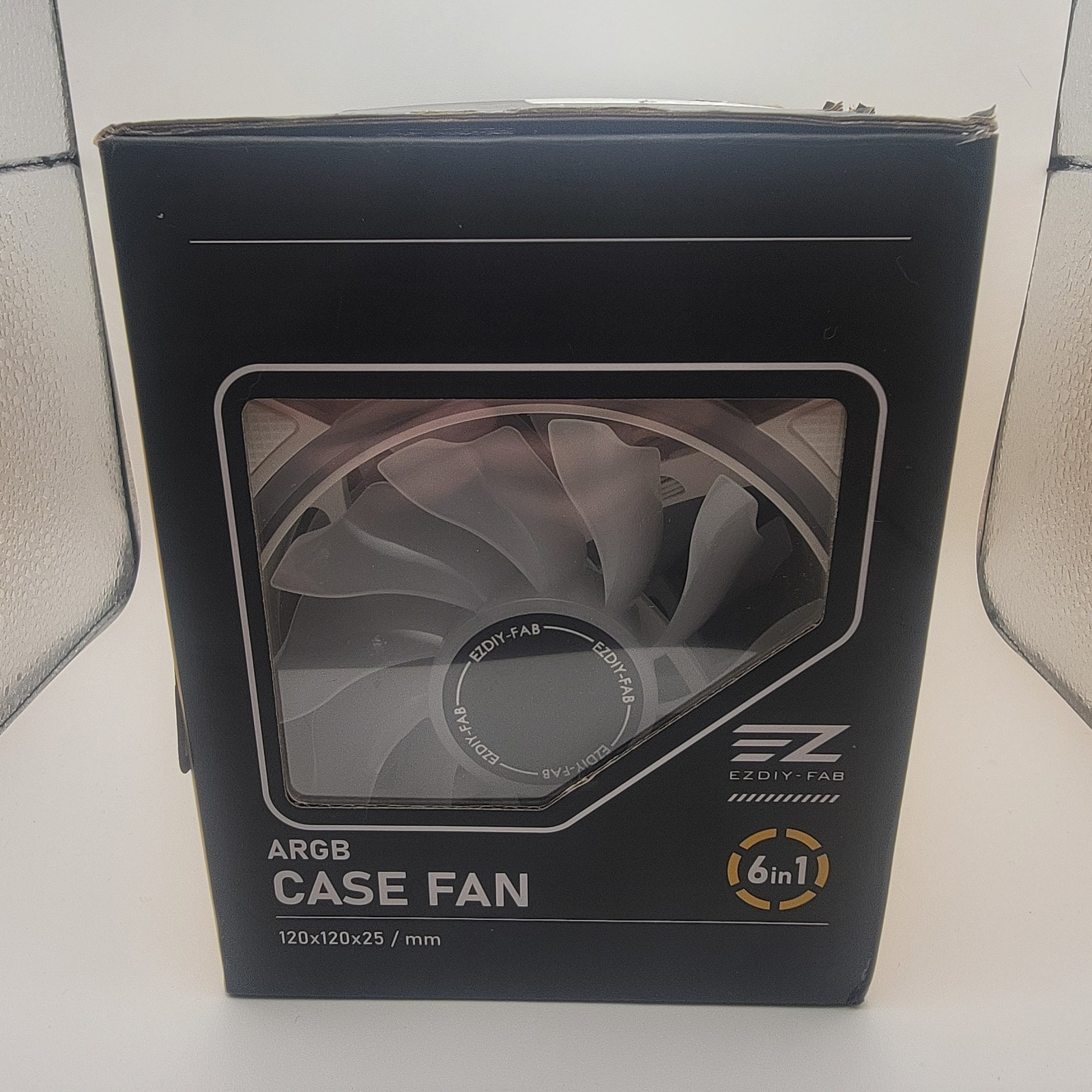 6-Pack with ARGB Controller EZDIY - FAB ARGB 120mm Case Fan - White