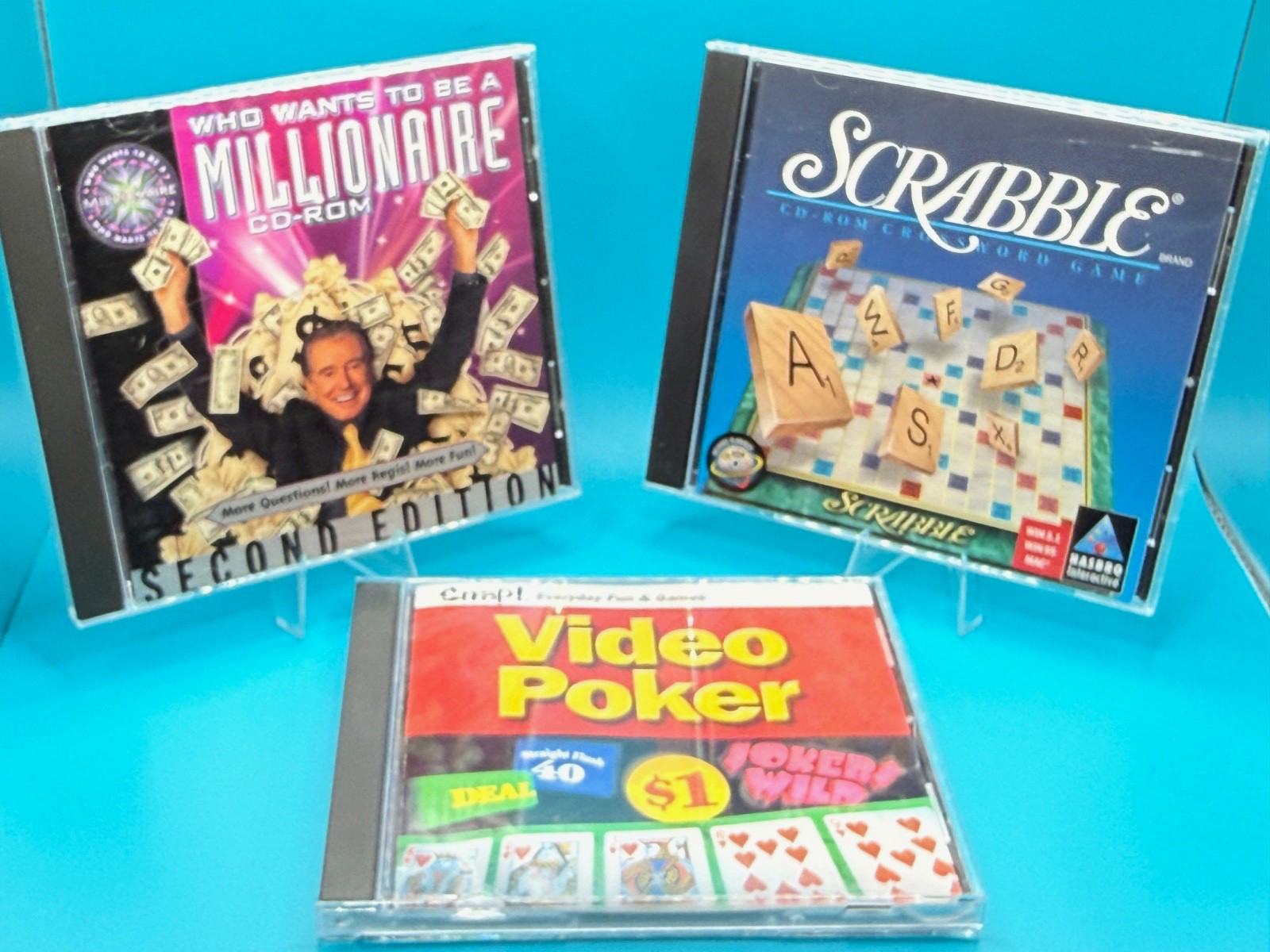 PC/Mac CD-ROM Games -Who Wants To Be A Millionaire 2nd Ed, Scrabble & Snap Poker