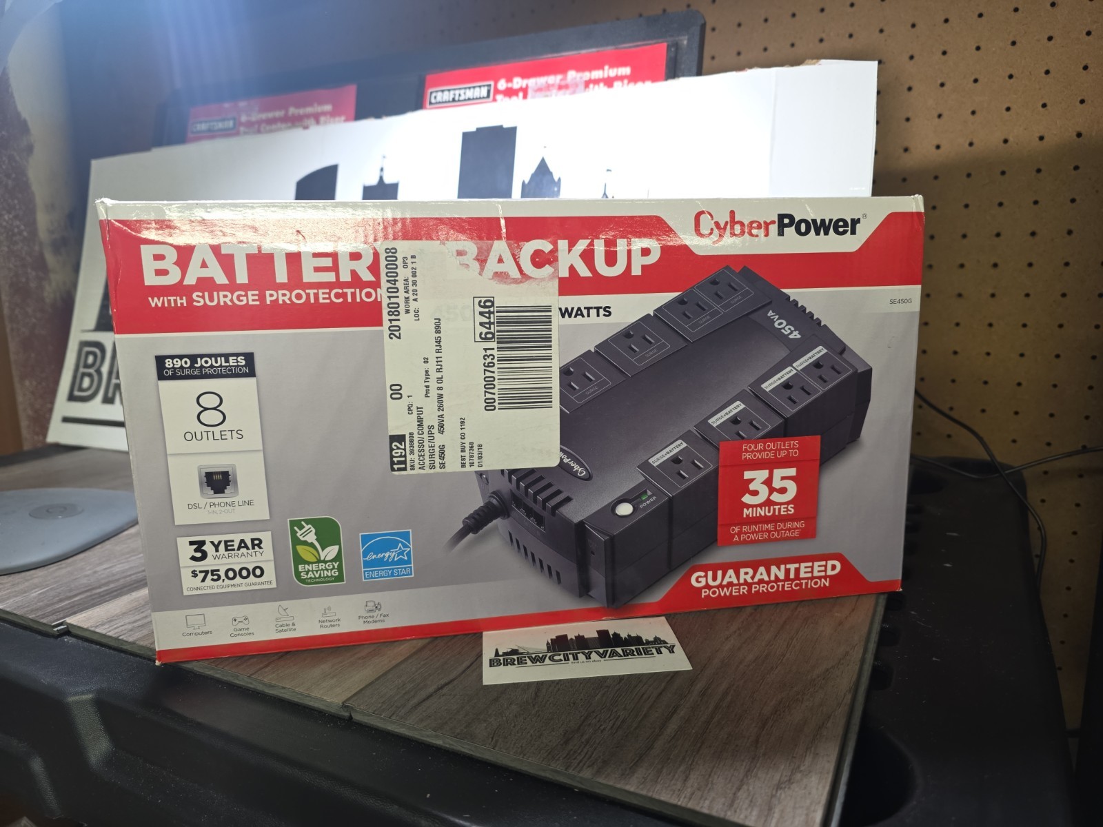 CyberPower Battery Backup/Surge Protecter UPS SE450G 8 Outlets Tested Working
