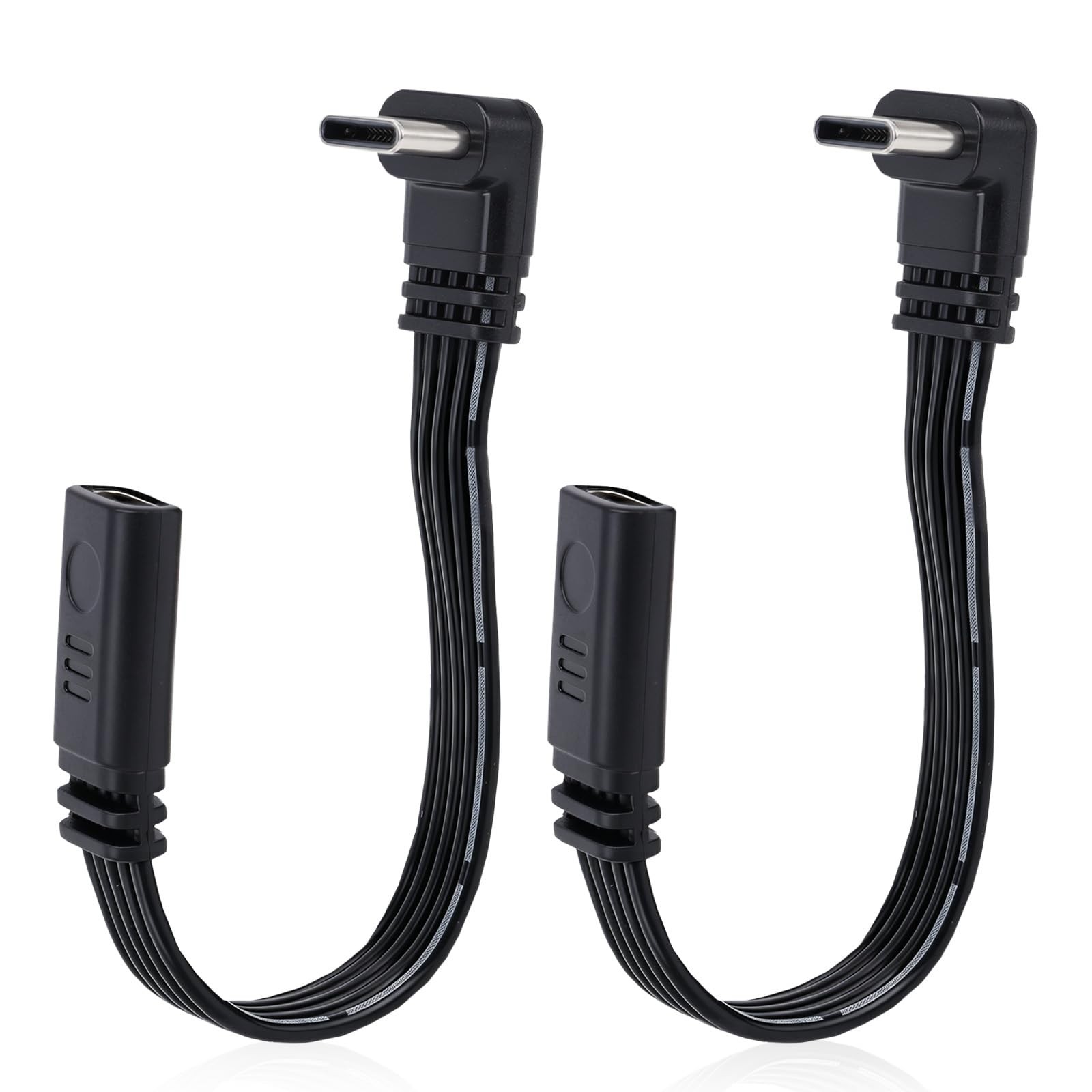90 Degree USB C Extension Cable 2 Pcs Right Angle Male to Female Short Cord