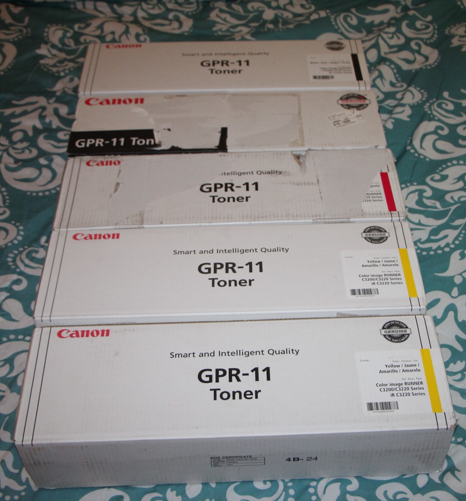  New Canon GPR-11 Toner Cartridges Set of 5 - 1Cyan, 1Magenta, 1Black ,2-Yellow