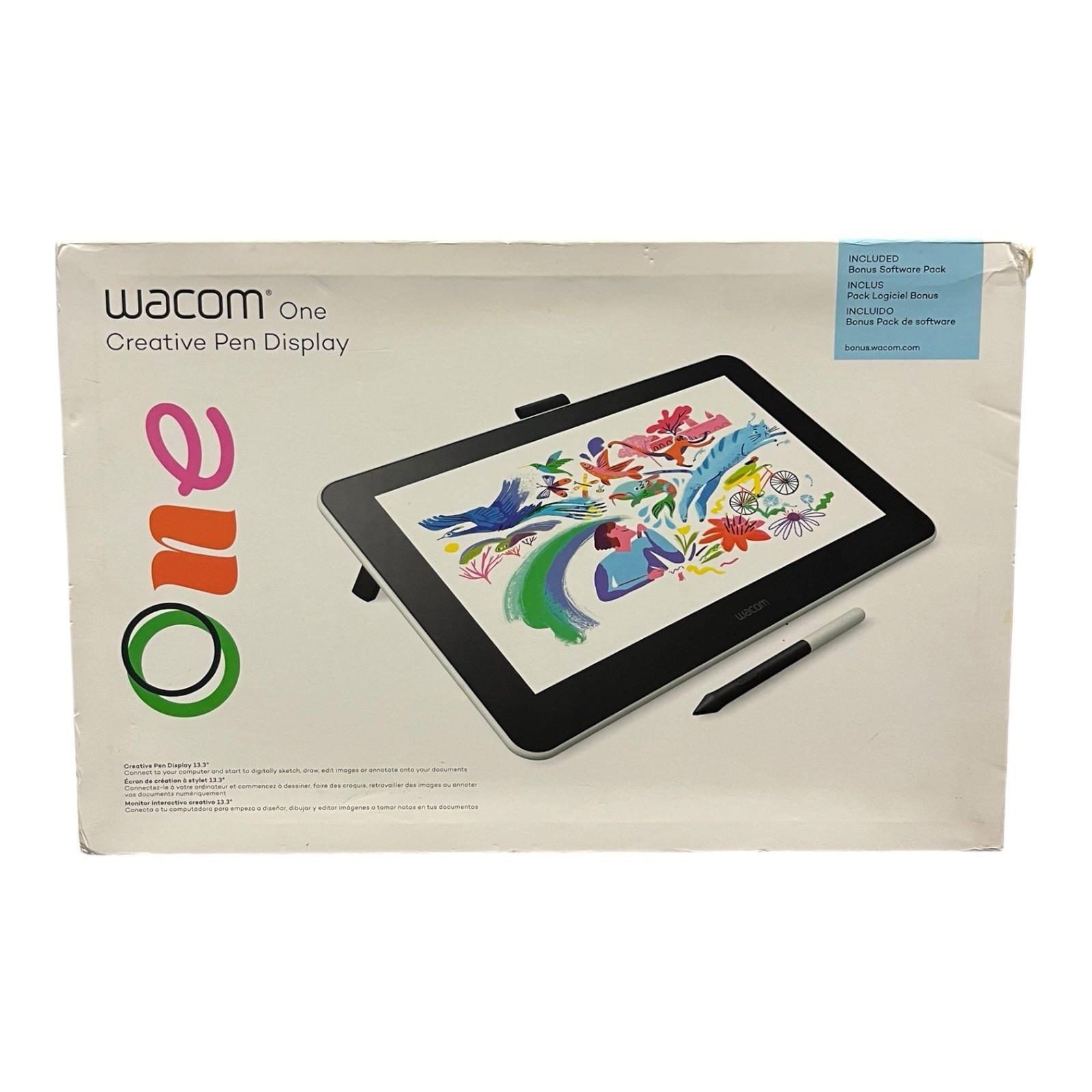 NEW SEALED Wacom One DTC133W0A 13.3" HD Creative Pen Display Drawing Tablet