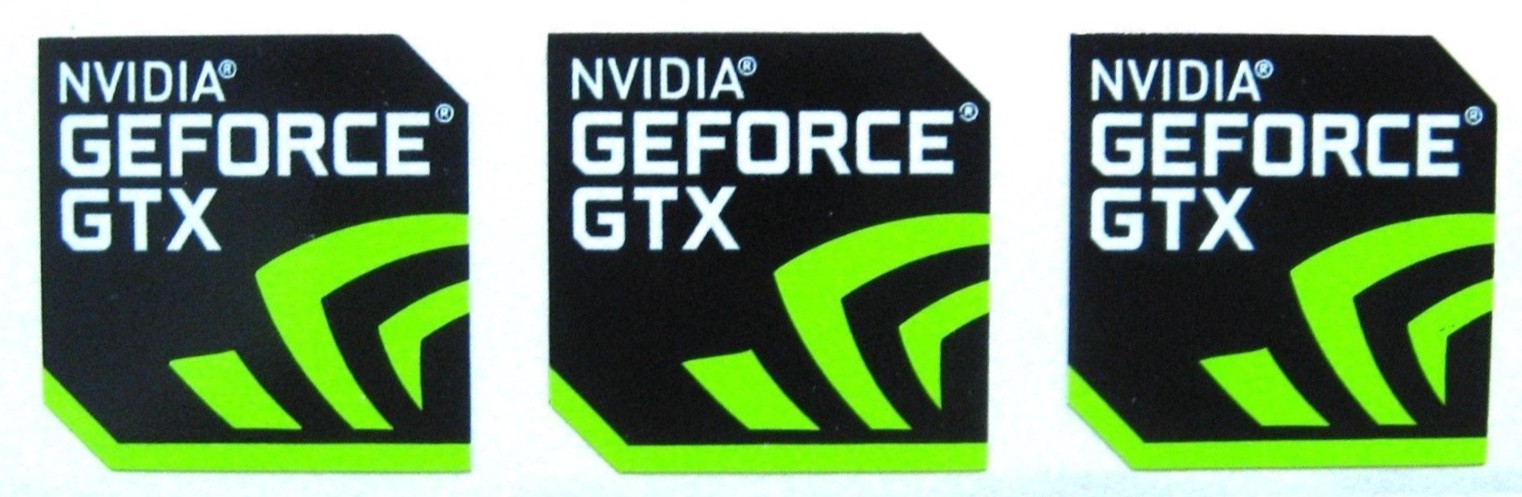 3 pcs Sticker for NVIDIA GEFORCE GTX 17.5mm x 17.5mm Label Logo Decal Case Badge