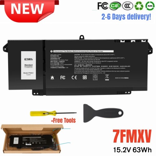 ✅7FMXV Battery For Dell Latitude 5320 7320 7420 7520 9JM71 63Wh Battery