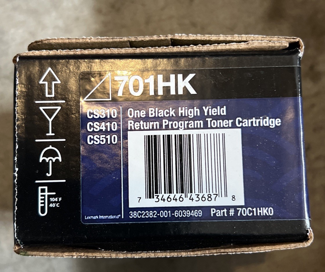 Lexmark 701HK High Yield Black Toner Cartridge