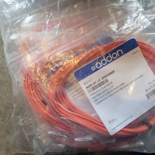 LOT OF 14 - ADDON ADD-ST-LC-5M6MMF DUPLEX 5M FIBER OPTIC ST/LC OM1 62.5/125M CAB