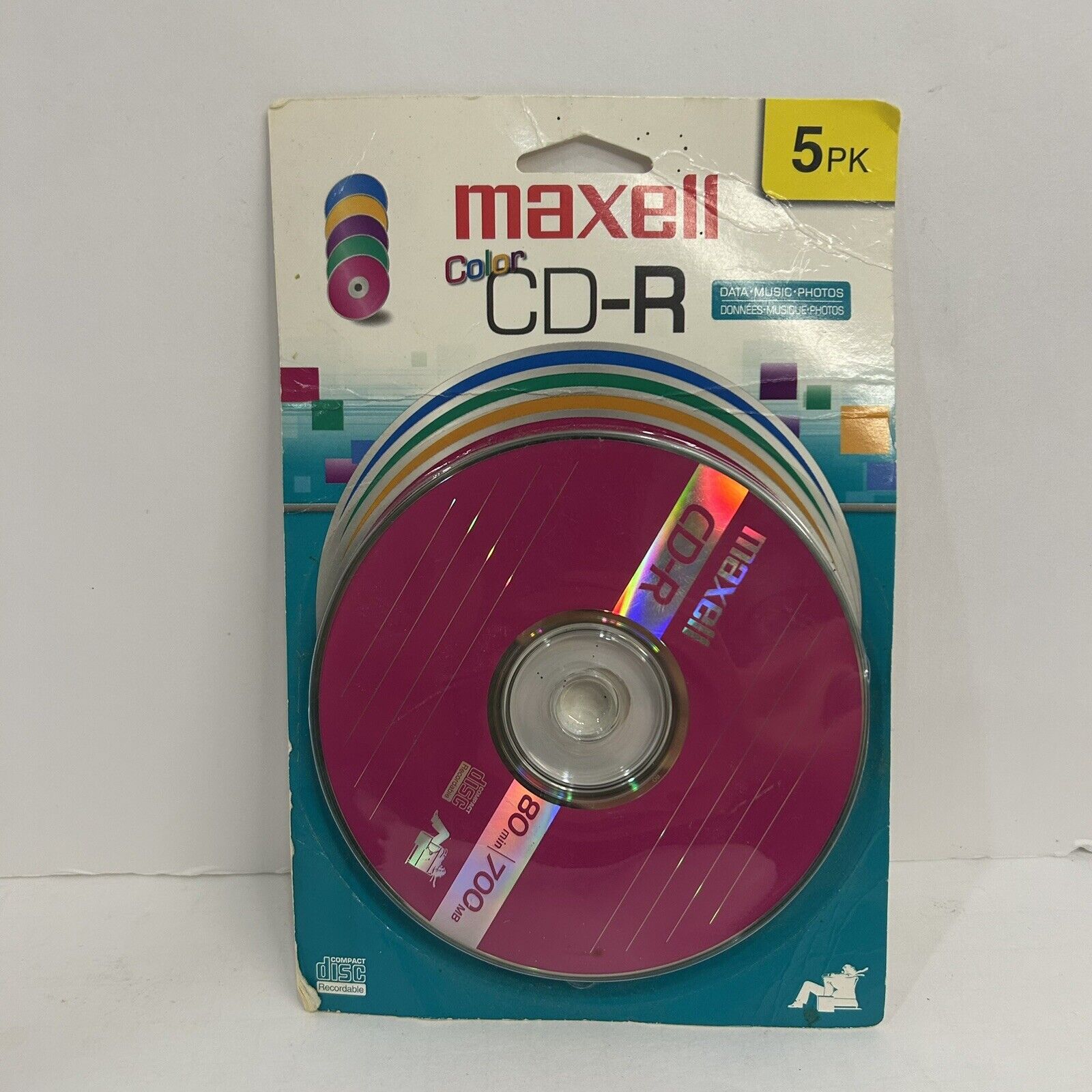 5 Pack Maxell Color CD-R Data - Music Photos - 80mins 700mb -  Sealed packaging
