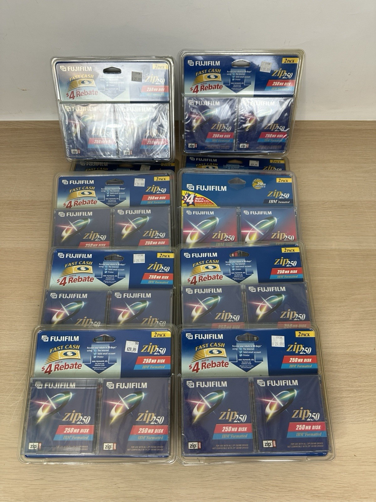 Lot Of 20 Brand NEW SEALED Fujifilm Zip 250 MB (IBM Formatted) Zip Drive Disks