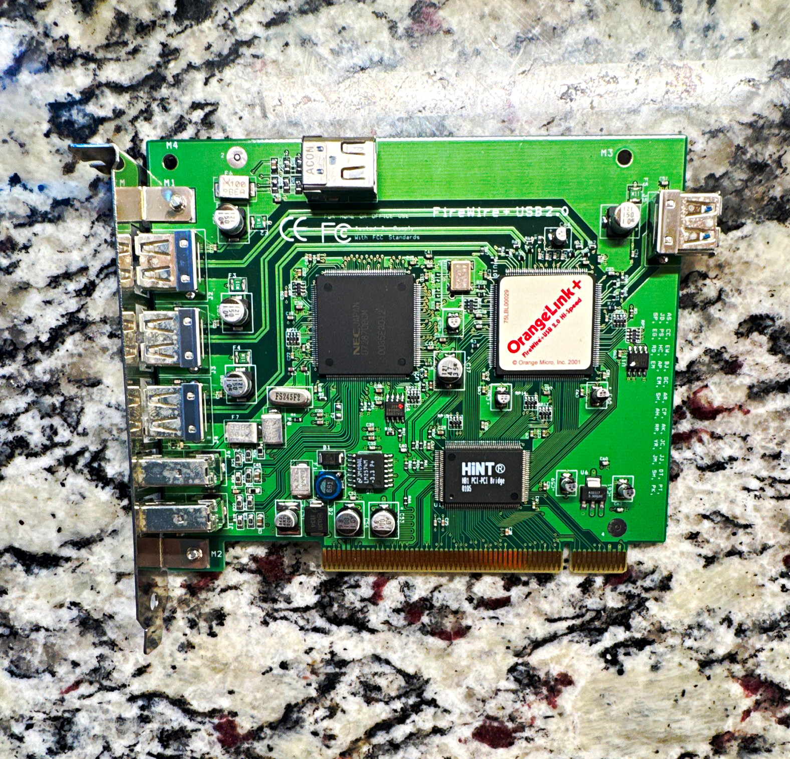 Vintage Orange Micro OrangeLink+ FireWire & USB 2.0 PCI Card (95PCB00110 Rev 3)