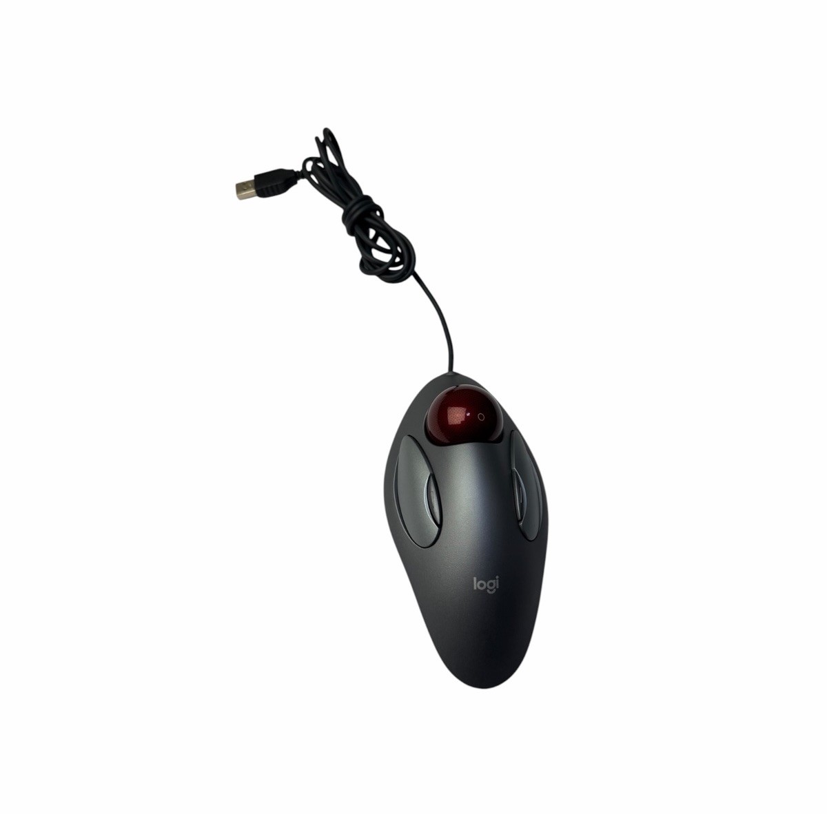 Logitech Marble Optical Trackball Mouse - Gray/Red T-BC21 Sanitized Tested VGC