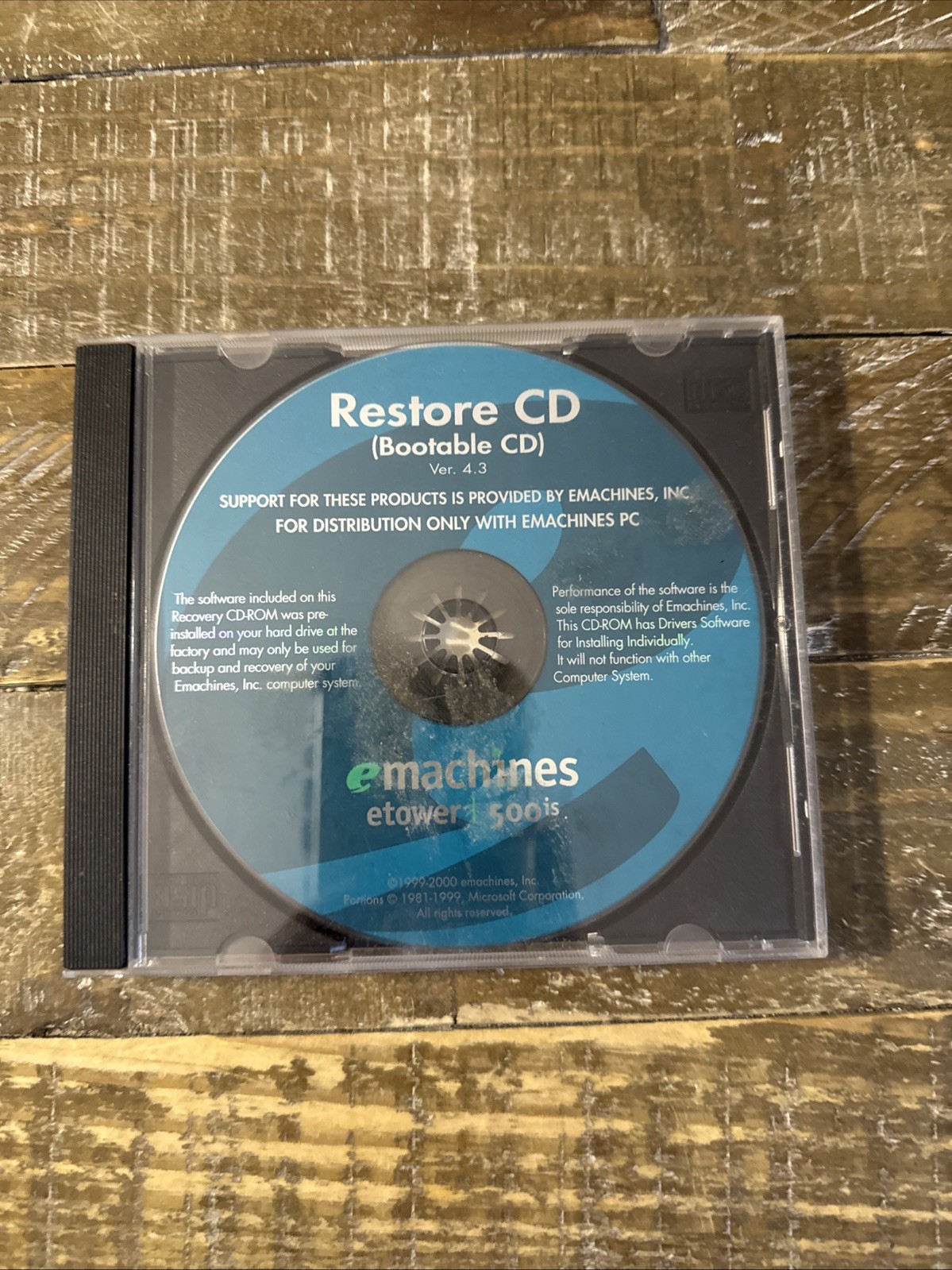 EMachines Restore PC Software