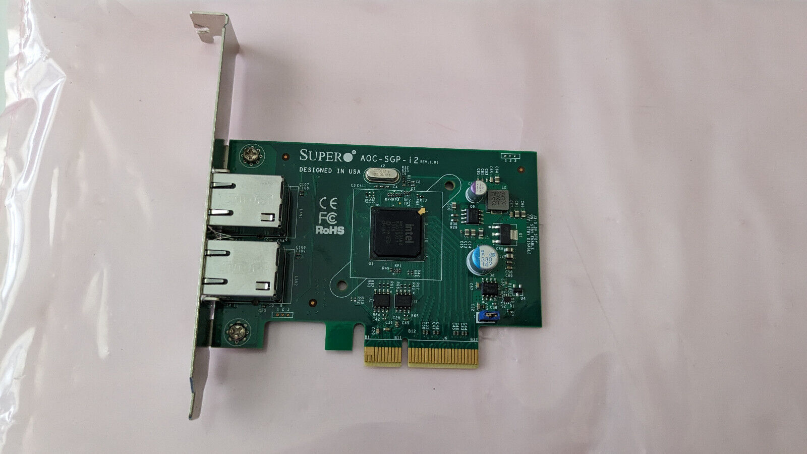Supermicro AOC-SGP-i2 Network Interface Adapter Card Intel i350 RJ45 Dual Port
