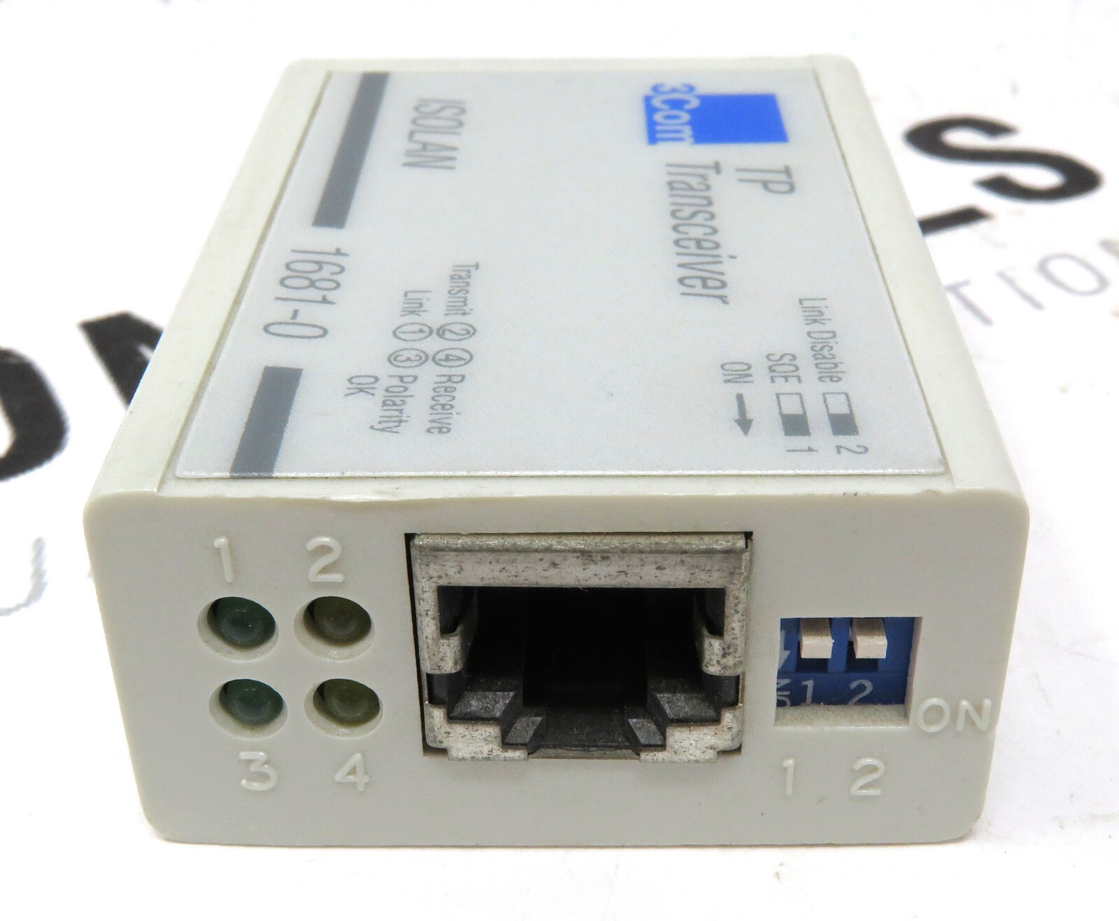 3Com 3C16810 ISOLAN Ethernet TP Transceiver RJ-45 LED 1681-0