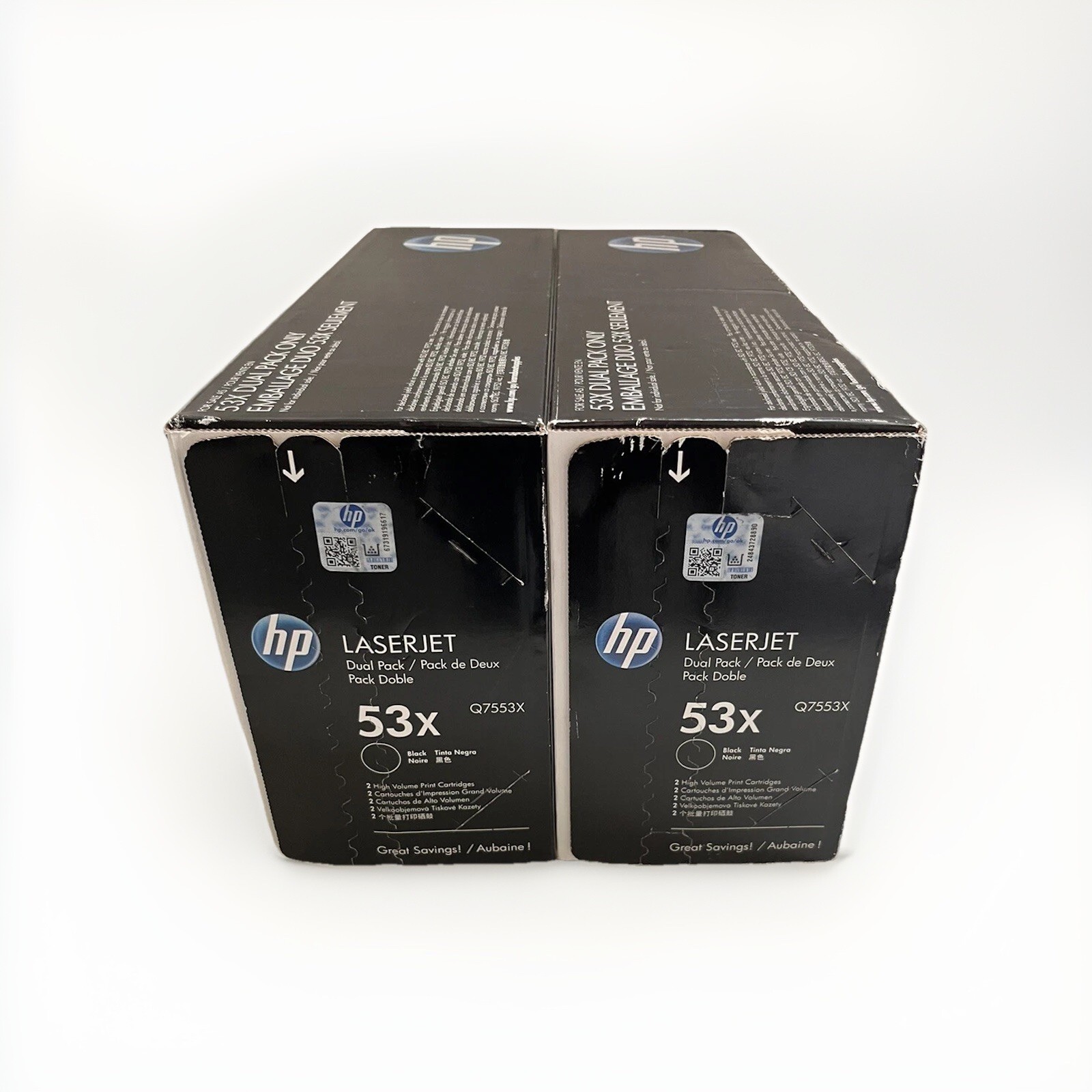New - Quantity 2 HP Q7553X 53X Black Toner Cartridge For LaserJet M2727 Genuine