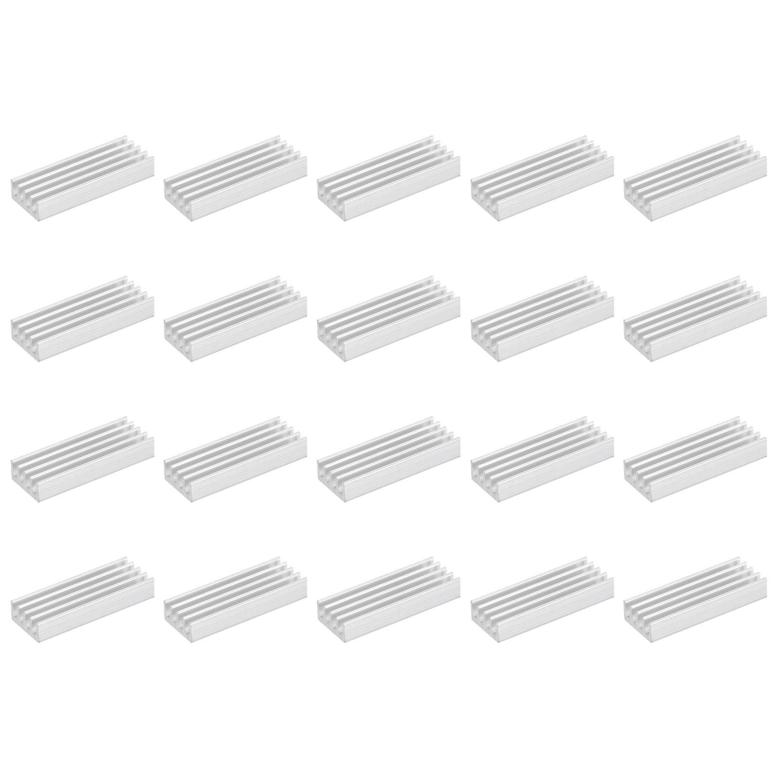 30x11x5mm Aluminum Heatsink Electronics Cooler for MOS IC Chip Silver 20 Pcs