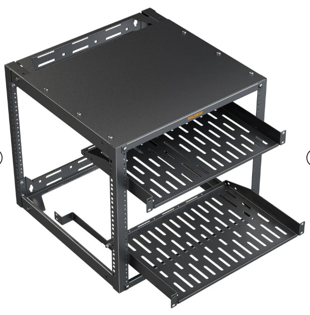 Perlegear 10U Open Frame Server Rack 19" Wall Mount AV Network Enclosure PGSER02