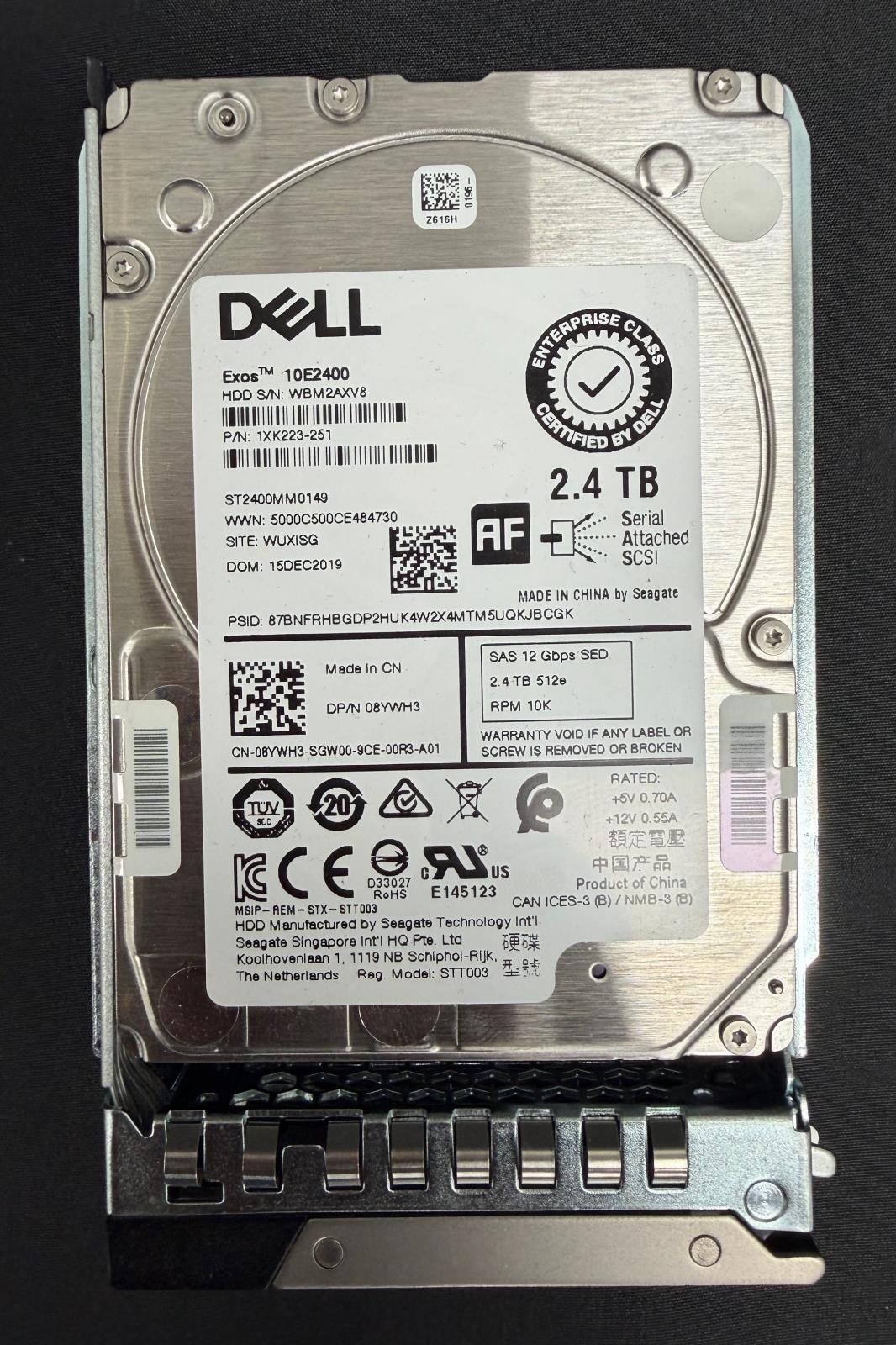 Dell Seagate Exos 10E2400 2.4TB 10K 2.5" SAS 12G HDD 1XK223-251 Under 79%