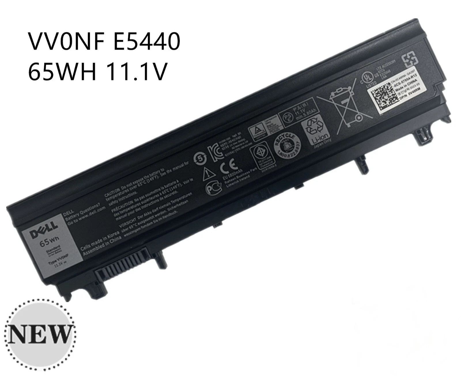 Genuine OEM 65Wh For Dell Latitude E5440 E5540 Laptop Battery Type VV0NF NVWGM