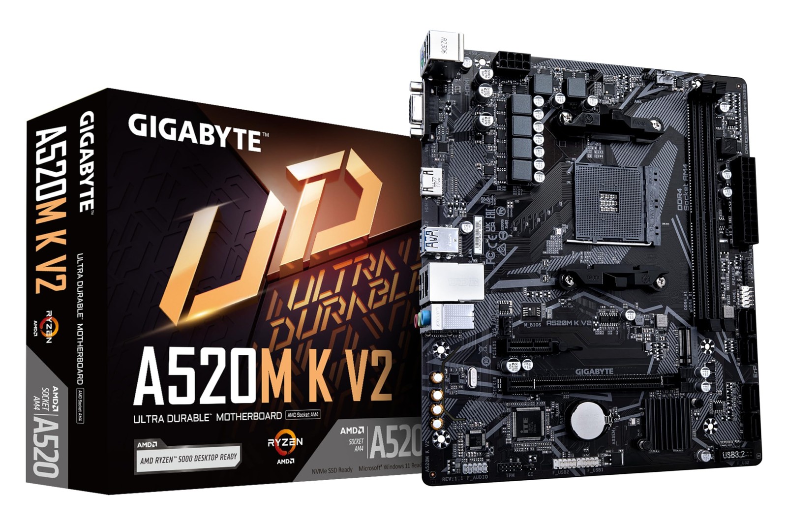 Gigabyte A520M K V2 Motherboard Micro-ATX, black /