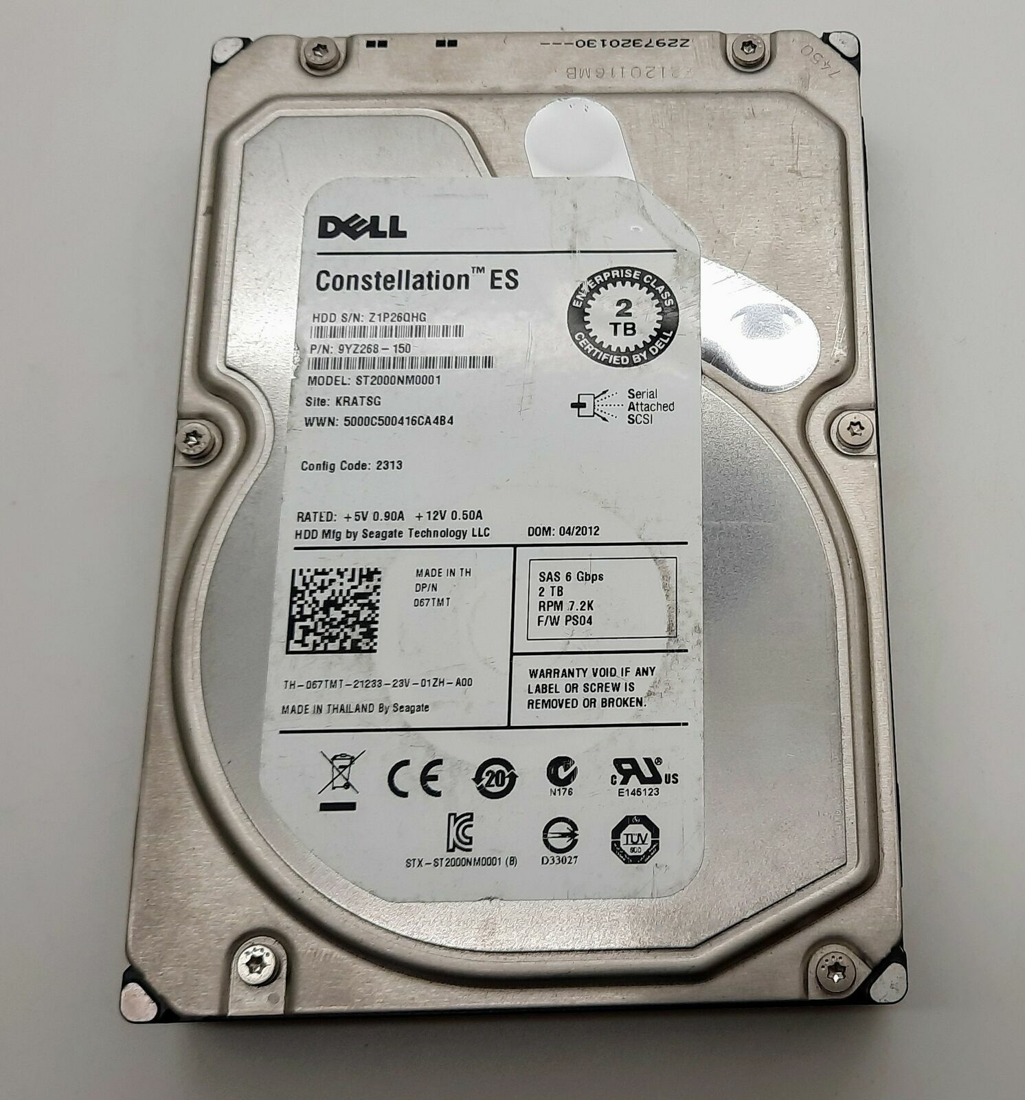 Dell 67TMT 2TB 7.2K 6G SAS 3.5