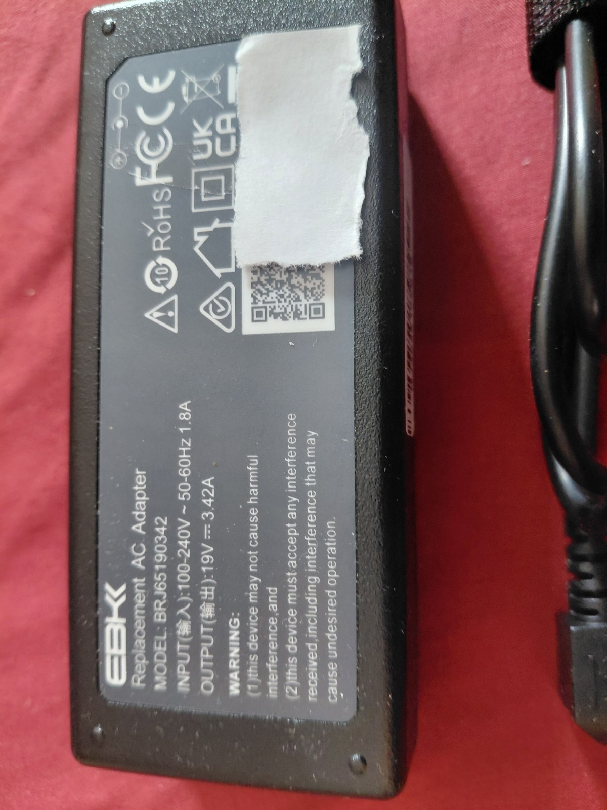EBK 19V 3.42A 65W AC Adapter Power Supply Charger Replacement BRJ65190342