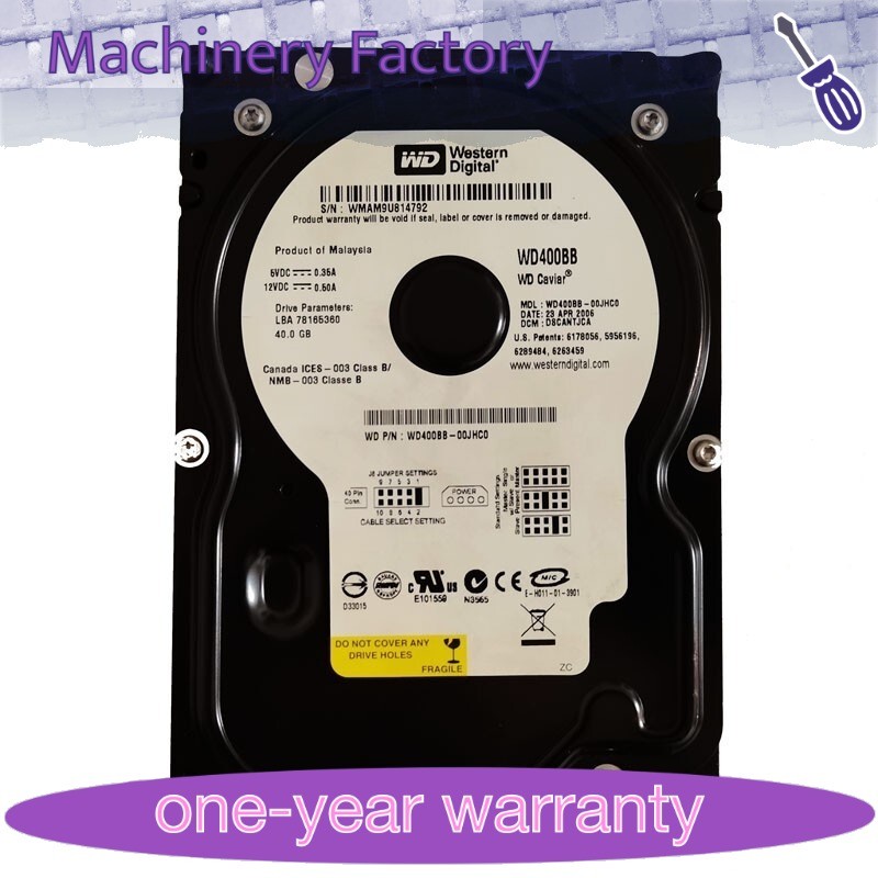 Original Western Digital 40GB WD400BB 7200RPM PATA IDE 3.5" HDD Hard Disk Drive