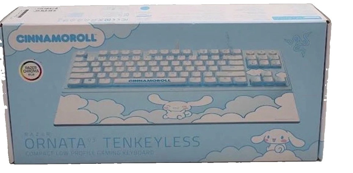 Razer Chroma RGB Ornata V3 Tenkeyless Cinnamoroll Hello Kitty Keyboard Backlit