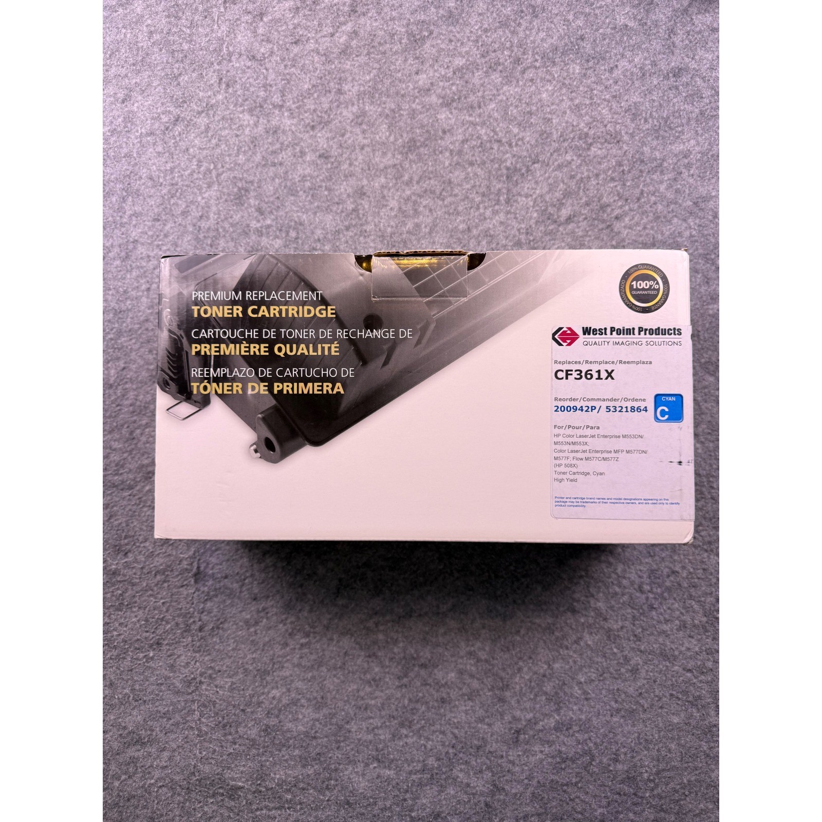 West Point Products Toner Cartridge Cyan NEW High Yield CF361X NEW