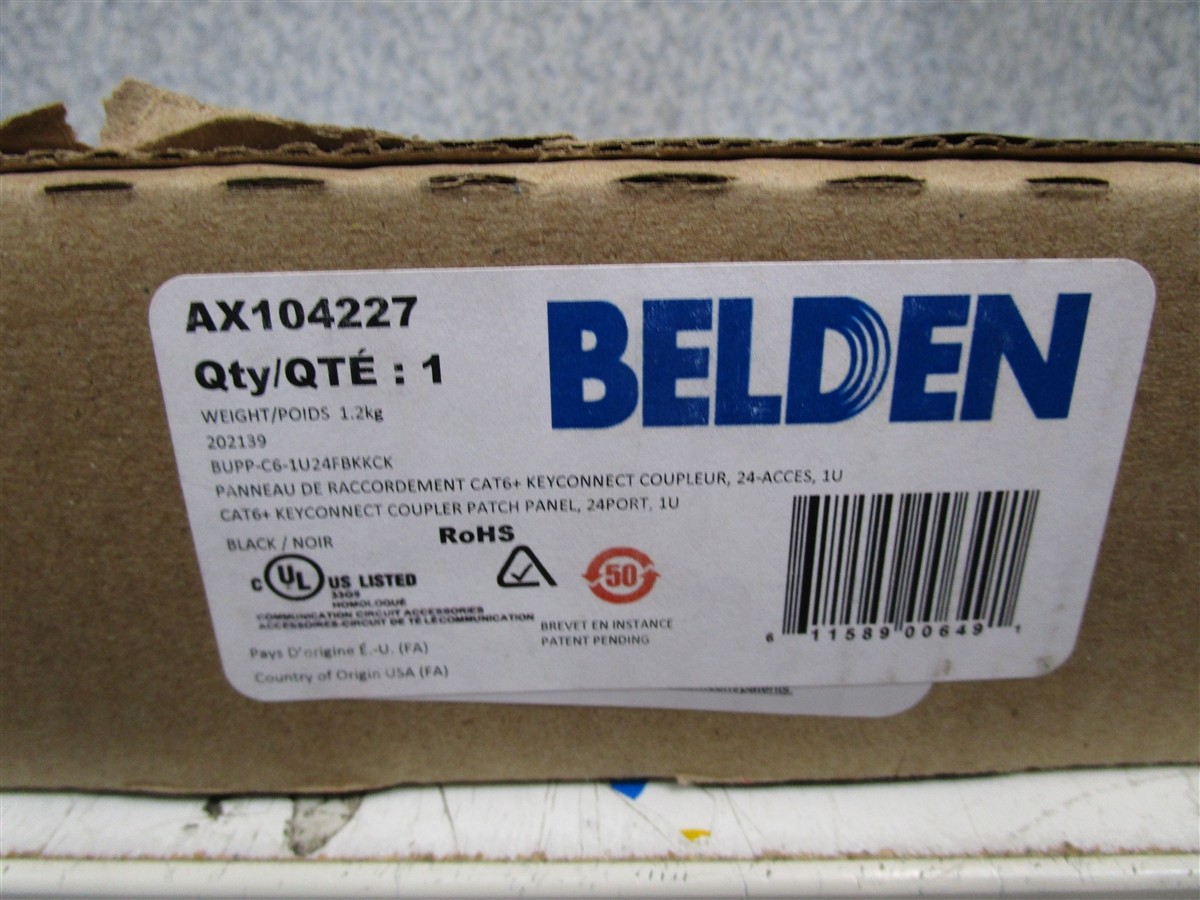 BELDEN AX104227 CAT6+ KeyConnect Coupler Patch Panel 24-port Black