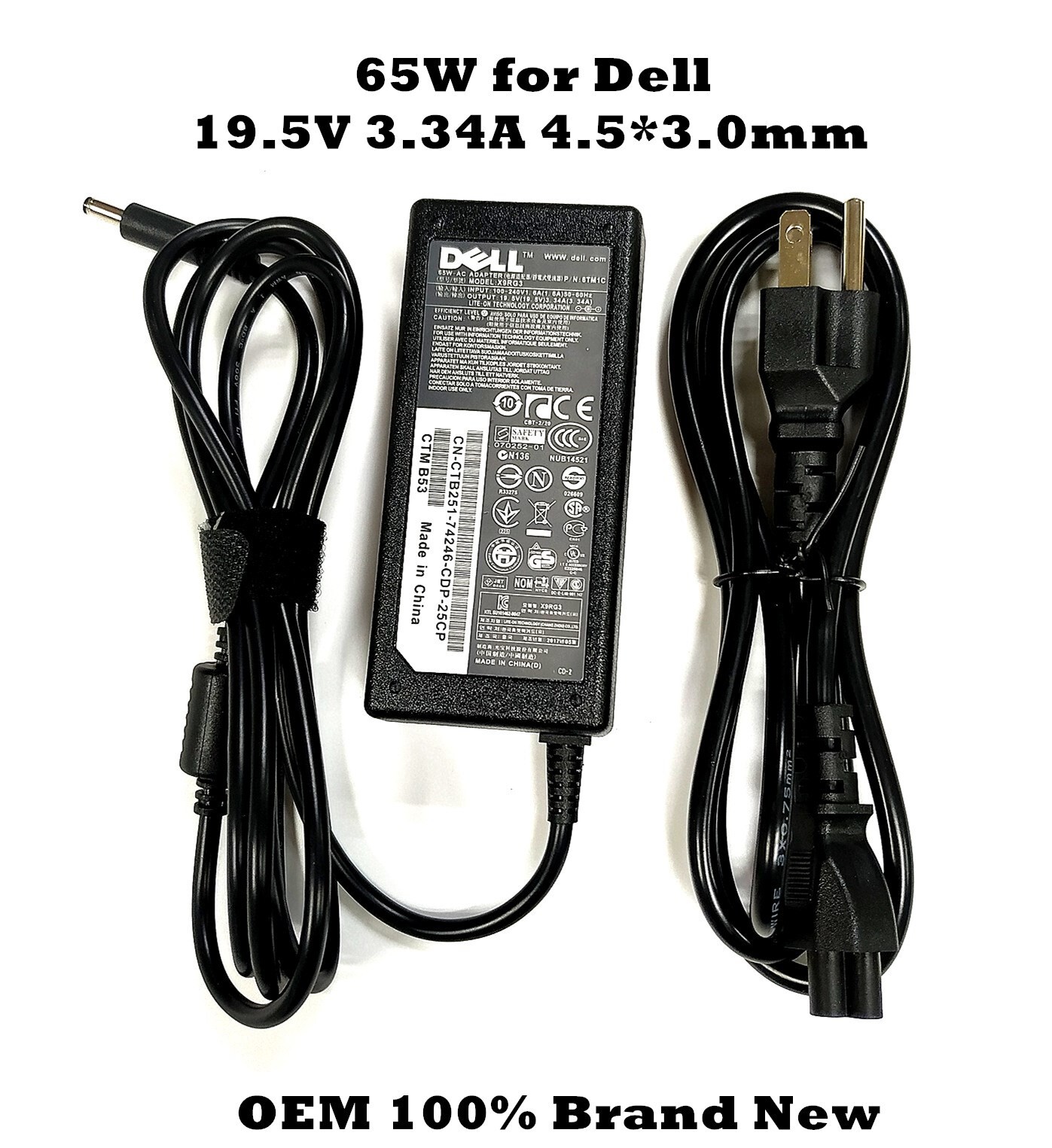 OEM 65W Adapter Charger for Dell Inspiron 15-5567 5565 P66F 19.5V 3.34A 4.5*3.0m