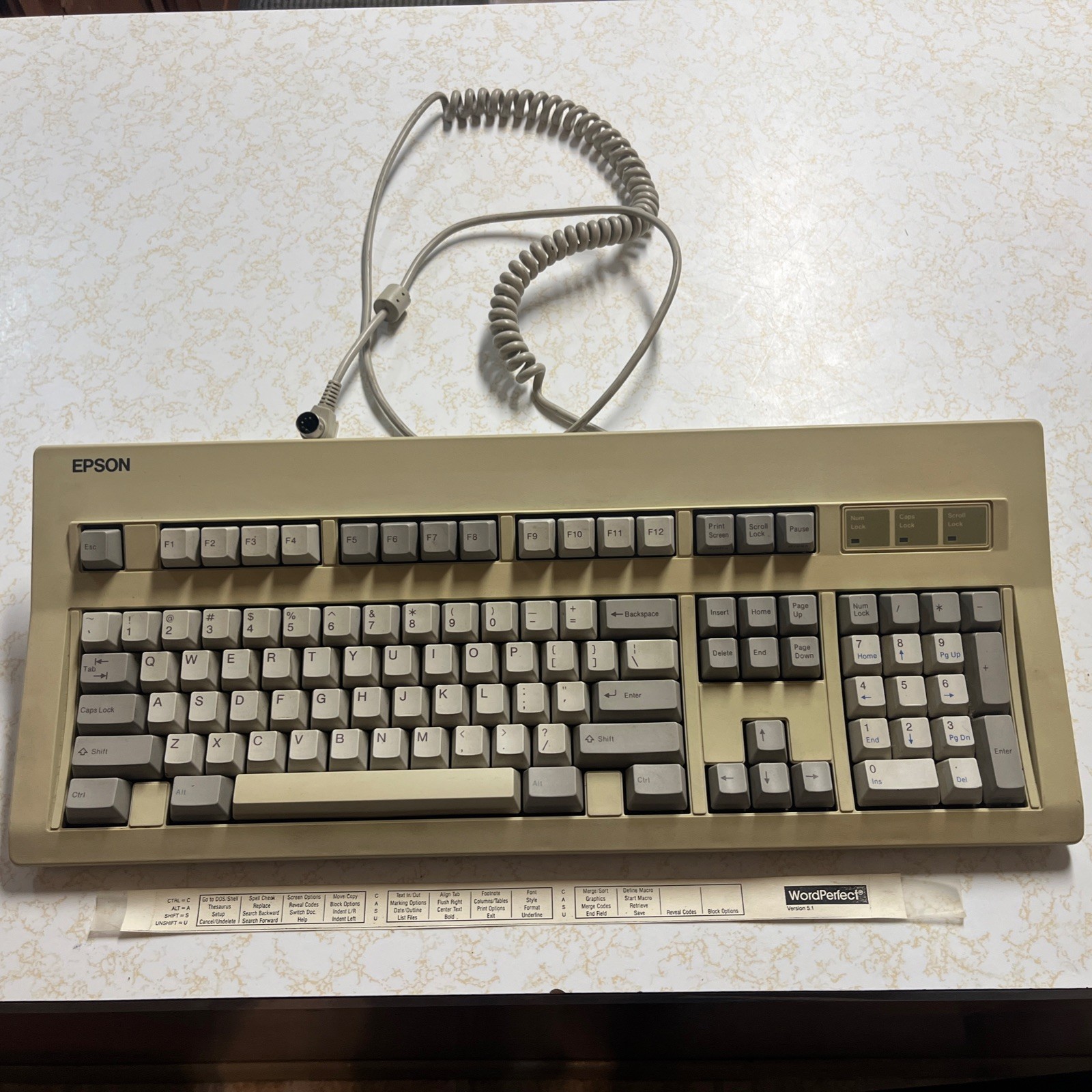 Vintage Epson Q203A Mechanical Clicky Computer Keyboard tested working @1A