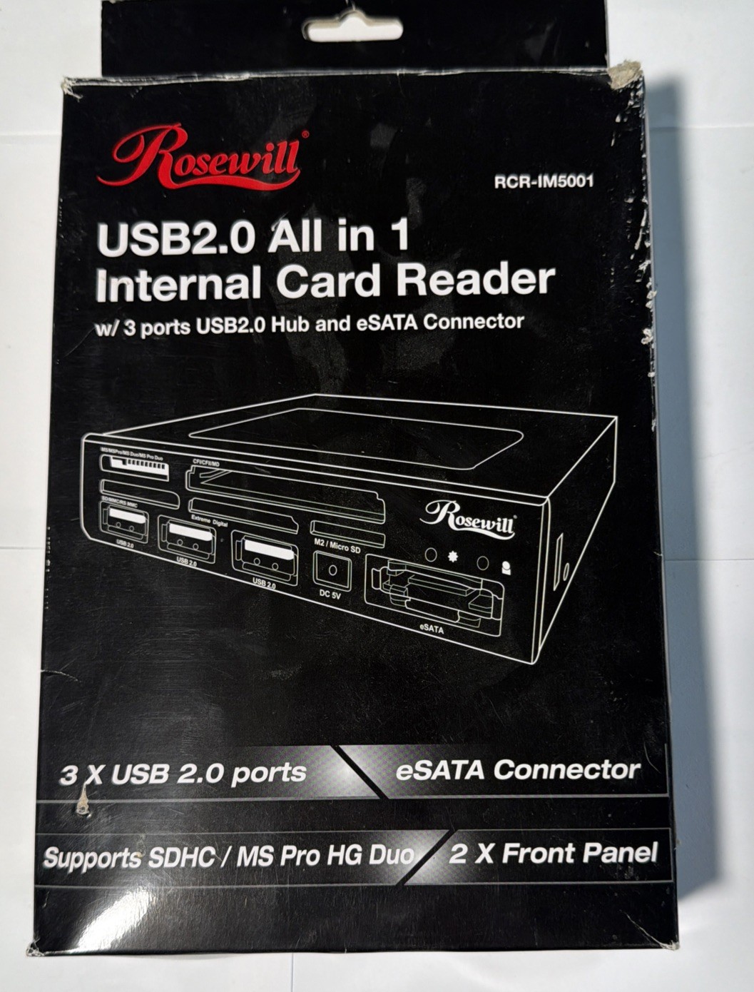 Rosewill RCR-AK-IM5001 USB2.0 -75in1- Card Reader w/3x USB2.0 ports & eSATA