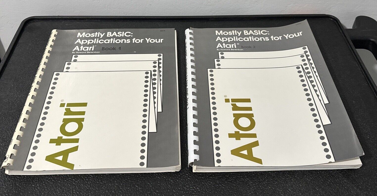 Mostly BASIC: Applications For Your Atari Book 1 & 2 for 400 800 1200 1400 XL XE