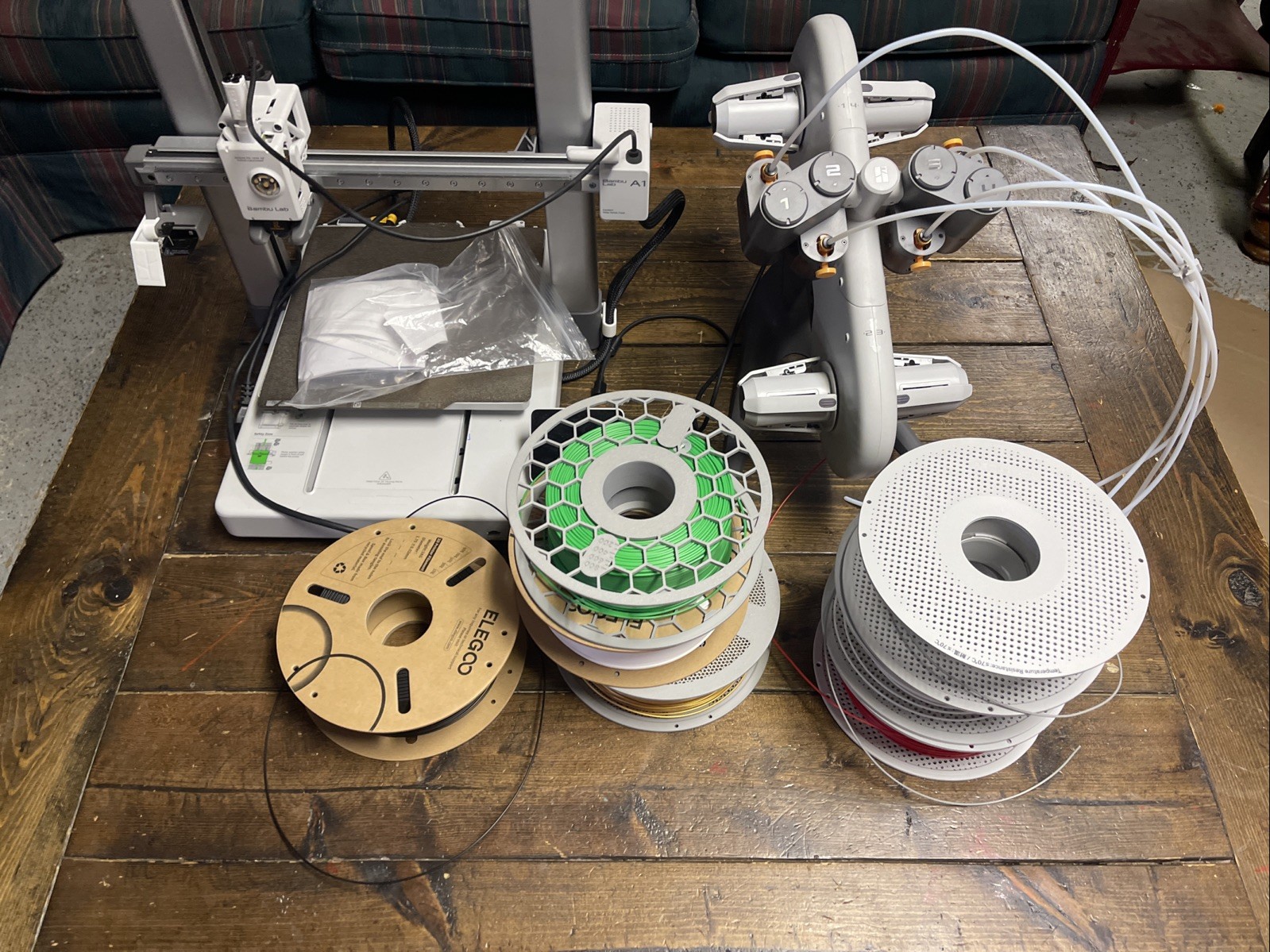 Bambu Lab A1 AMS 3d Printer In Good Condition, With A Bunch of Extra Filament.