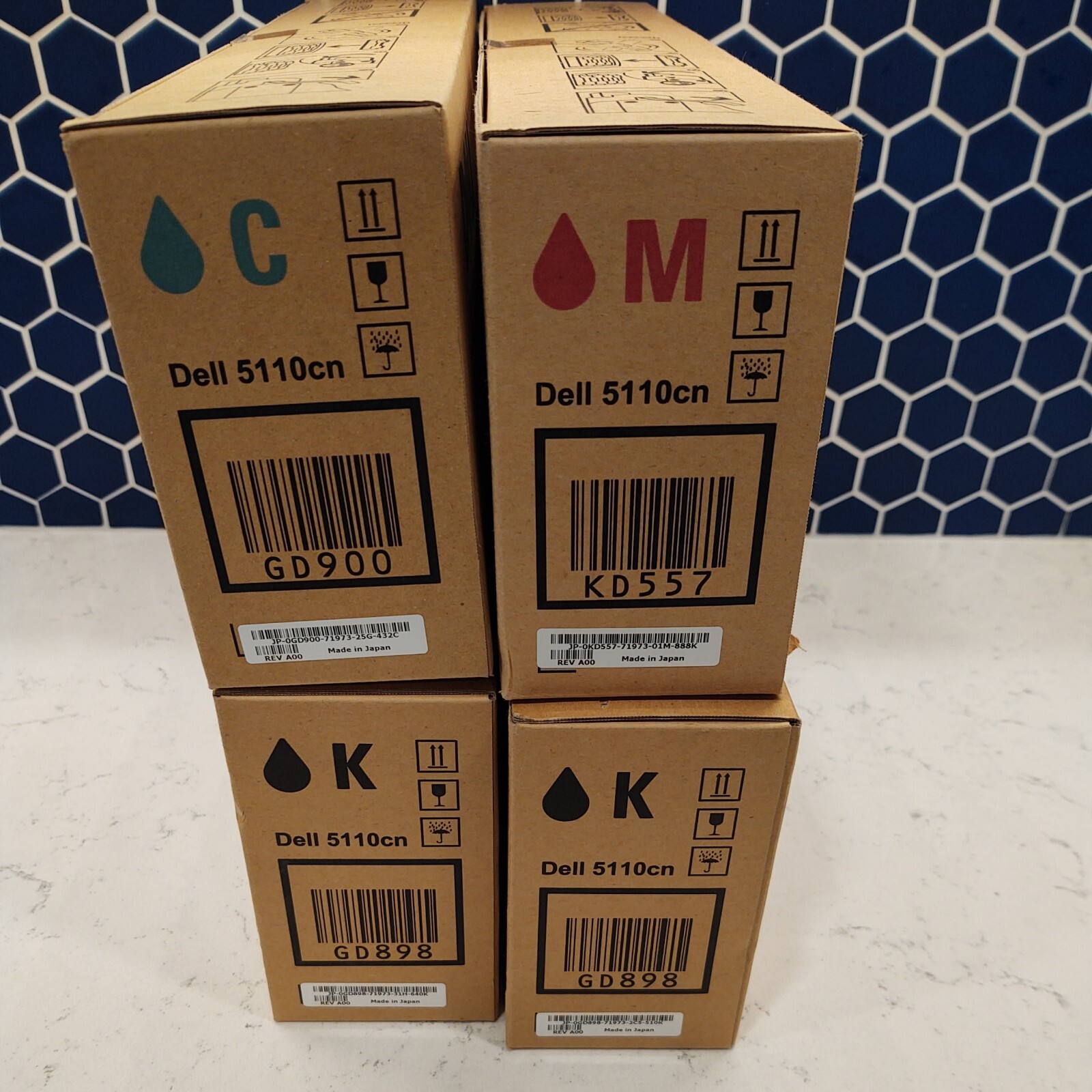 Dell 5110cn 2 x Black 1 x Magenta 1 x Cyan Ink Toner Cartridges Lot of 4 NEW OEM