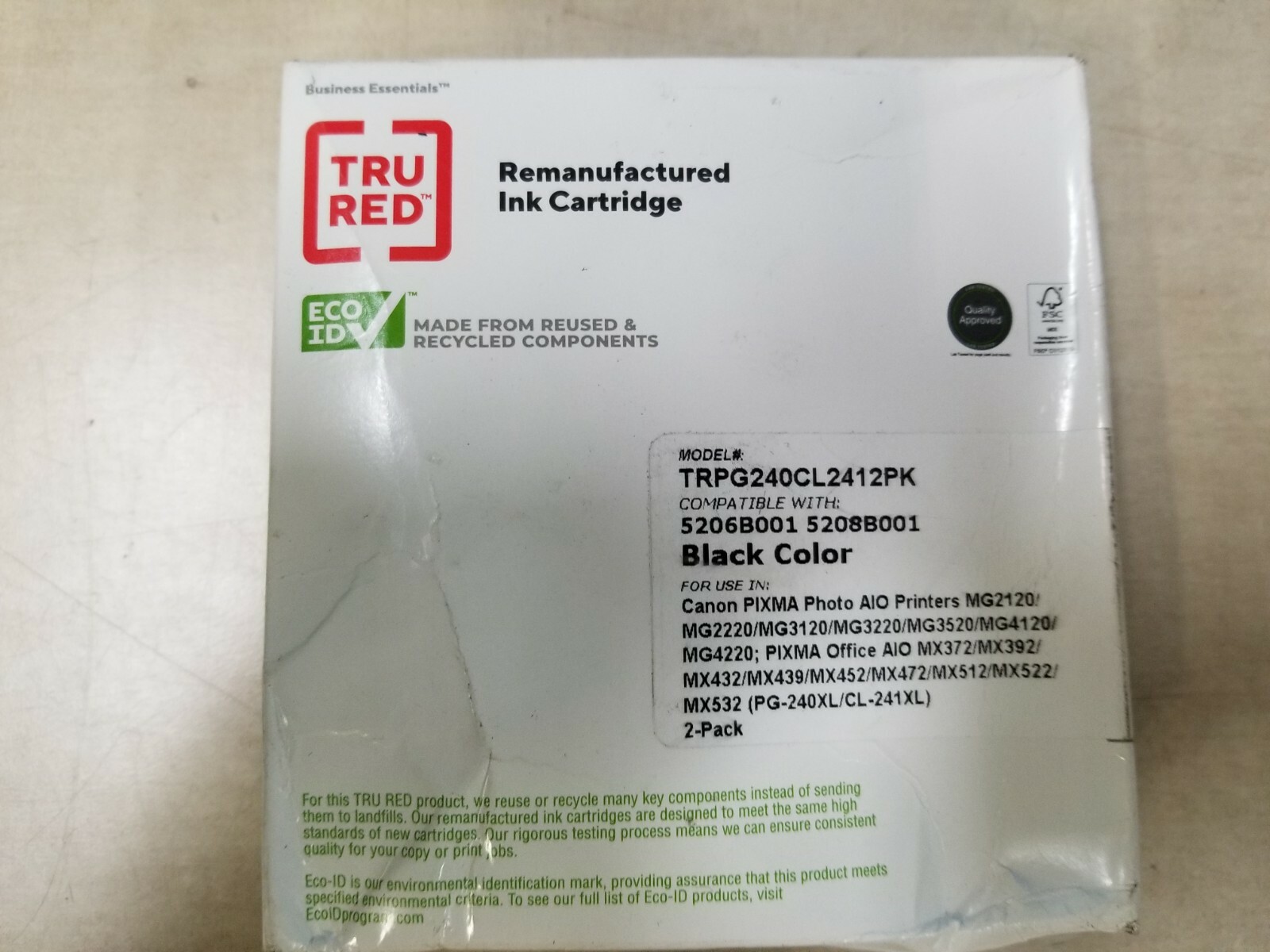 TRU RED Canon PG-240XL Black Remanufactured High Yield Ink - TRPG240CL2412PK
