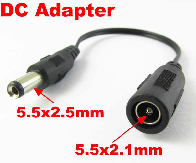 1pc 17cm DC Power Adapter Convert Cable 5.5x2.1mm Female to 5.5x2.5mm Male