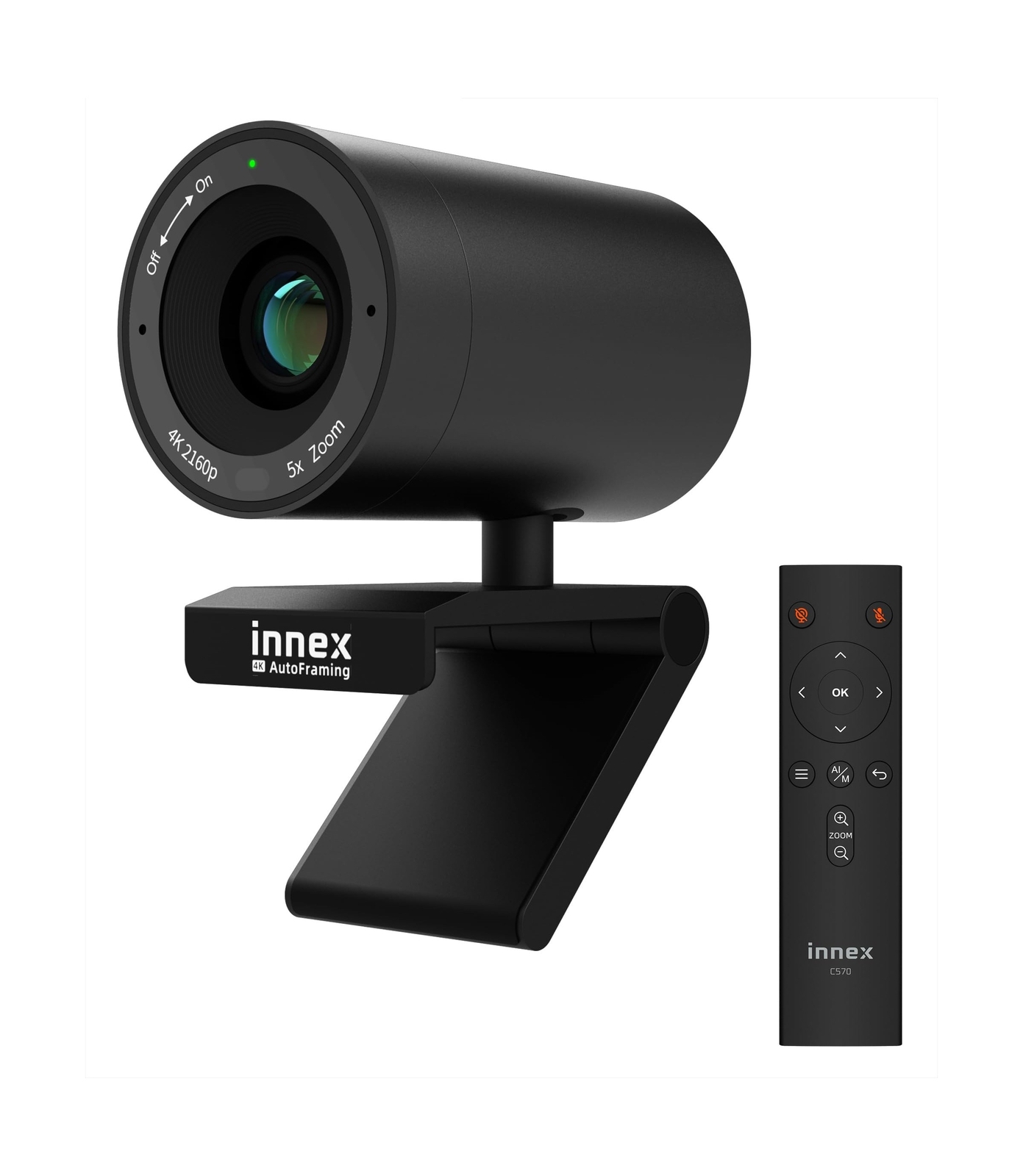 Innex C570 120 Degree Wide Angle Webcam 4K with AI Tracking, Auto-Framing, eP...