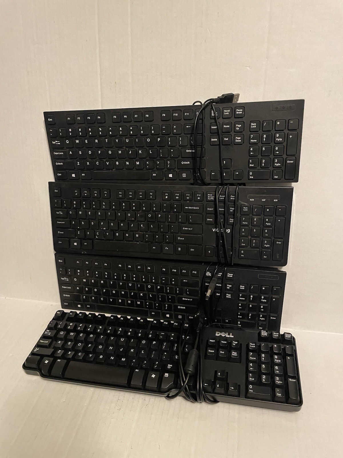 Lot Of 4 Black Usb Keyboards