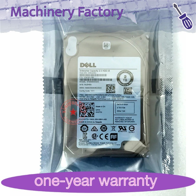 New DELL 0V07TD ST2000NX0253 2T SATA 7.2K 2.5 Inch 128M Server Hard Disk