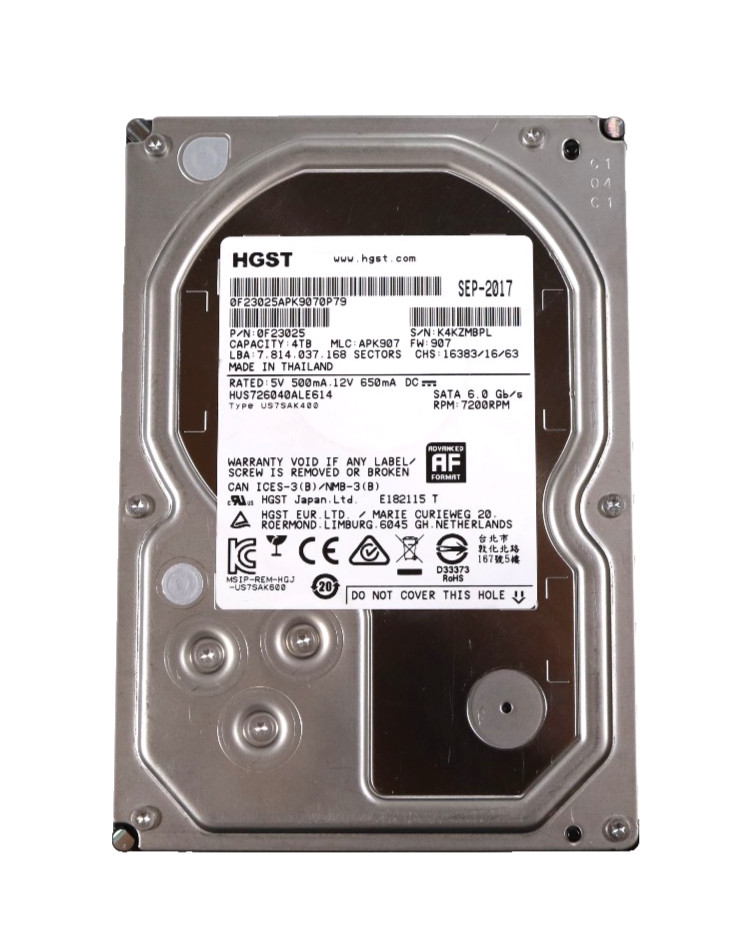 HGST 4TB HUS726040ALE614 3.5" 7200RPM SATA Hard Drive